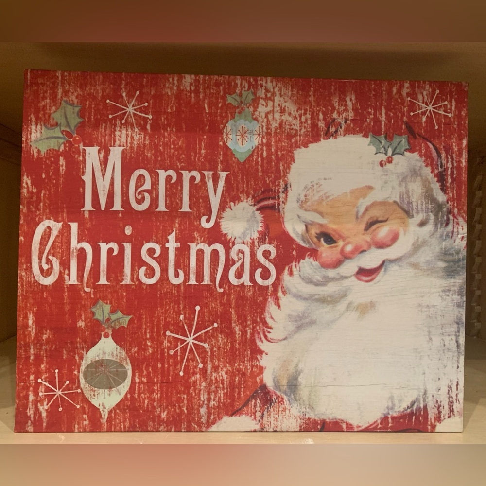 Santa Claus Christmas Canvas Wall Art 20” X 16”